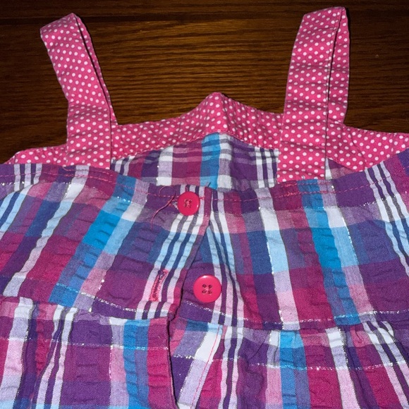 Youngland Vibrant Pink and Blue Plaid Dress - Picture 2 of 6